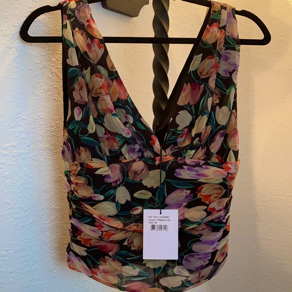 NWT Rouje Luciano Top Tulip Print 36 S